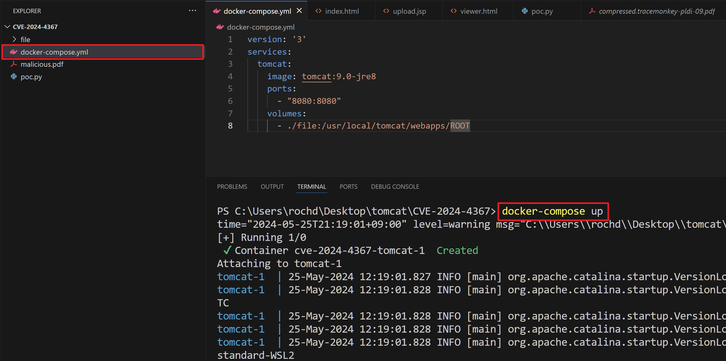 docker-compose 실행